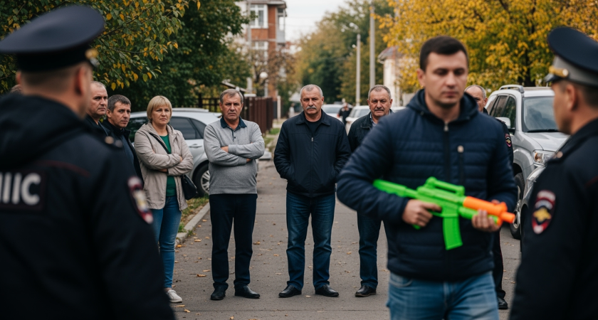 32-летний краснодарец напугал жителей ЖК "Южный парк" резиновым пистолетом и не смог объяснить зачем