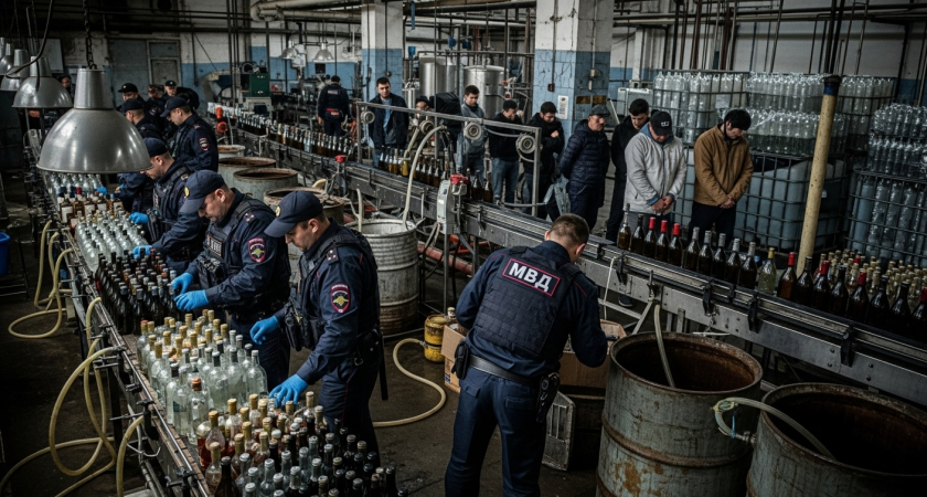 Четверо жителей Кабардино-Балкарии превратили цех в Краснодаре в подпольную "фабрику" алкоголя