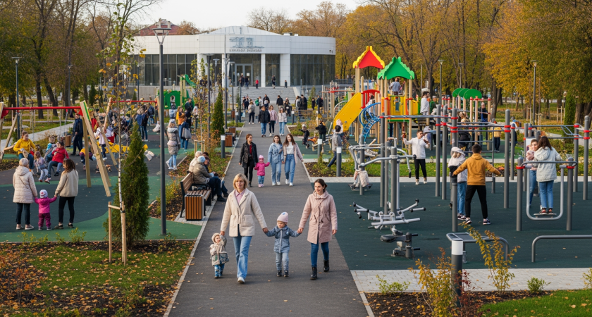 В Кущевском районе открыли парк с воркаут-зоной и видеонаблюдением — один из 103 в крае