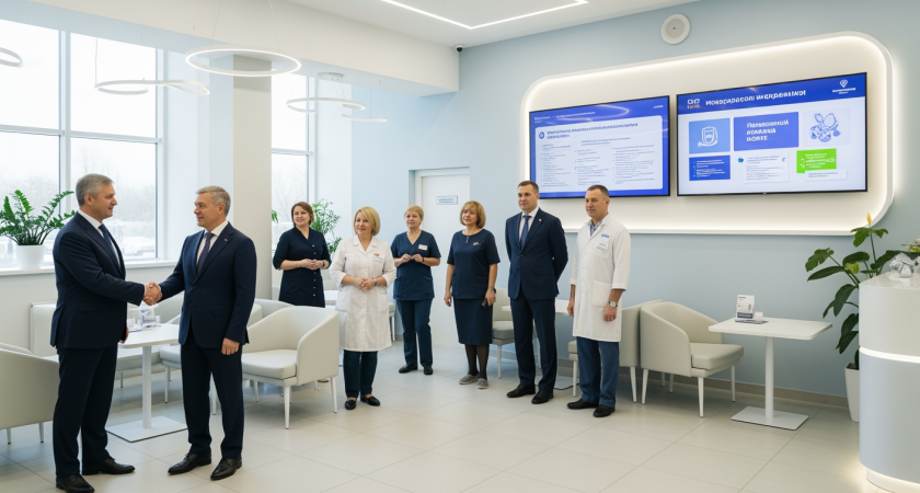 В Курганинске открыли поликлинику после капремонта: новая кровля, коммуникации и озеленение