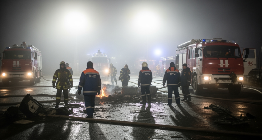 Пожар на Афипском НПЗ потушен: 65 спасателей с 21 техникой ликвидировали последствия