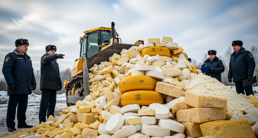 Россельхознадзор уничтожил 184 кг европейского сыра и молочки на Кубани