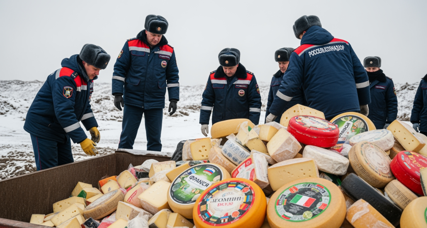Россельхознадзор уничтожил 184 кг европейского сыра и молочных санкций на Кубани