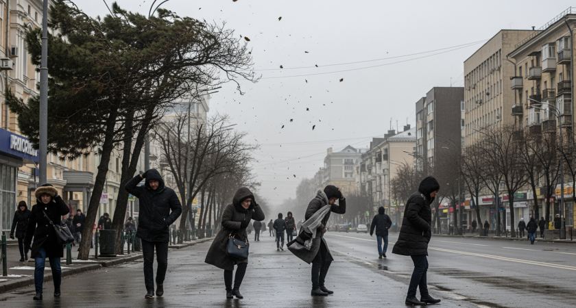 Краснодарский край ждут порывы ветра до 22 м/с и минус 6 градусов