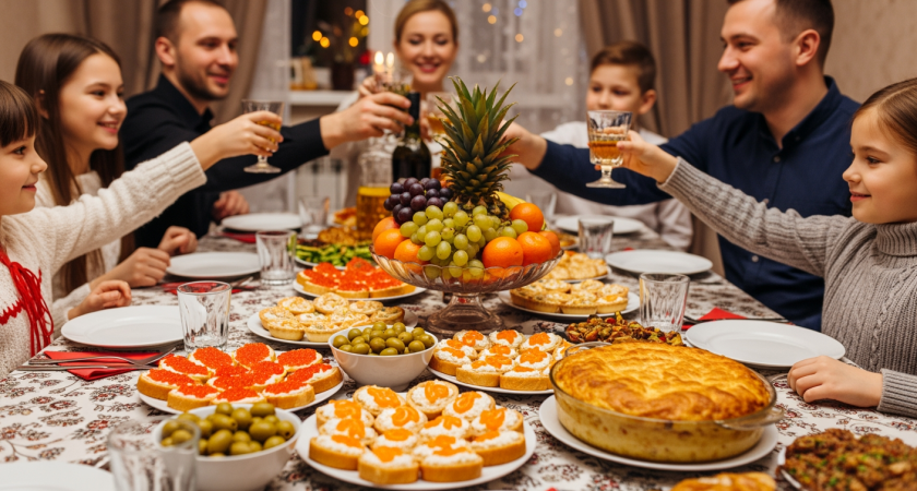 Праздничный стол за три часа: от пустой кухни к меню на всю семью с закусками, горячим и десертами