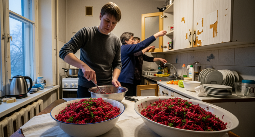 Щепотка соли в воду - свекла готова за 5 минут, остаётся упругой и сладкой, не теряет ни цвета, ни витаминов