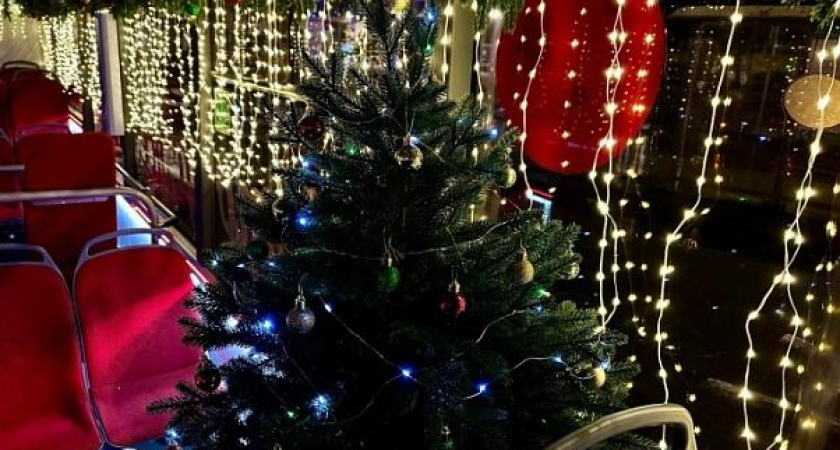 В Сочи запустили сказочные автобусы с гирляндами к Новому году