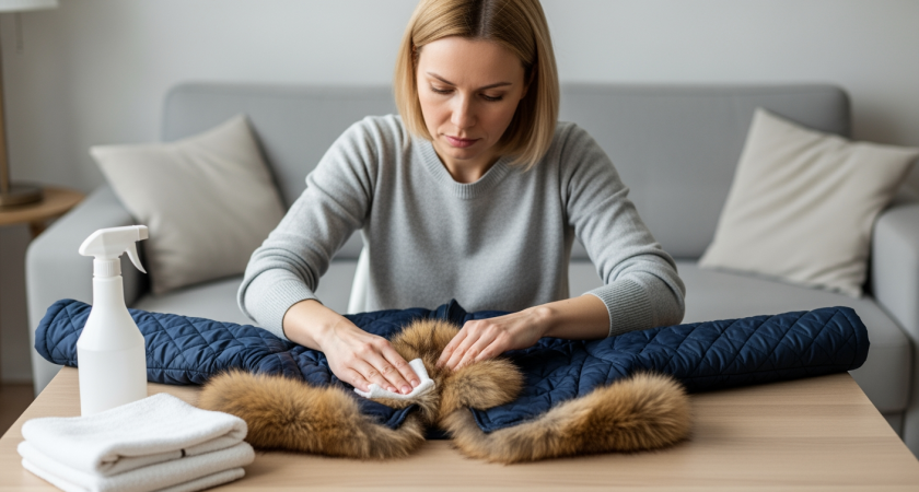 Грязный ворот пуховика спасен за 5 минут: два бюджетных способа и четкий победитель