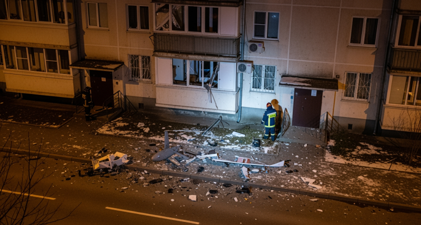 Обломки БПЛА повредили окна в Сочи в ночь на 1 января