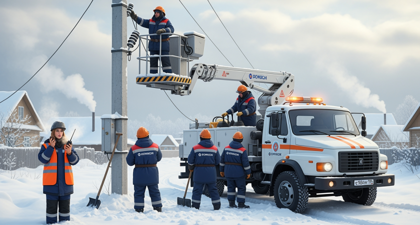 Неделя без света: 89 домов в Апшеронском районе до сих пор обесточены после снегопада