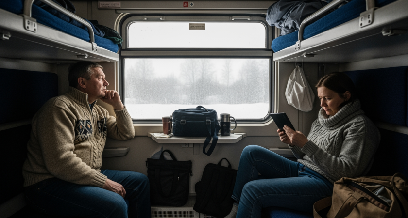 Спорное место для чемодана в купе: что устроила женщина на верхней полке поезда Симферополь-Петербург