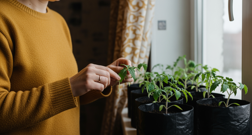Добавляю в каждый горшок тайный ингредиент: крепкие ростки рвутся ввысь без дополнительной подпитки до самой высадки