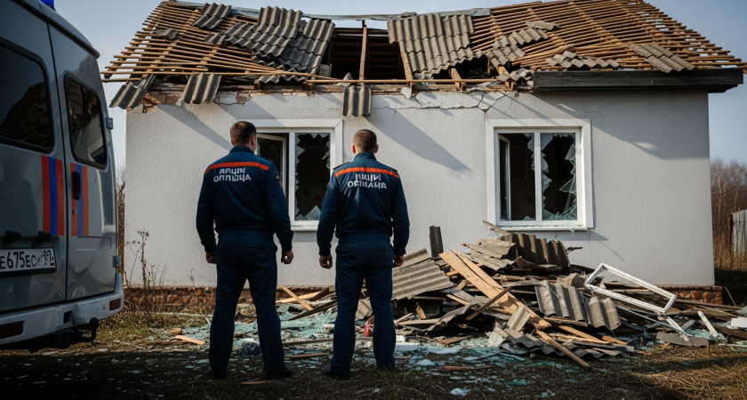 Атака БПЛА на Кубани: беспилотник разрушил дом в хуторе и выбил окна многоэтажки