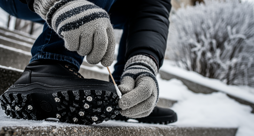 Бабушкин способ с наждачкой на подошве спасает от падений всю зиму и работает даже на самом скользком льду
