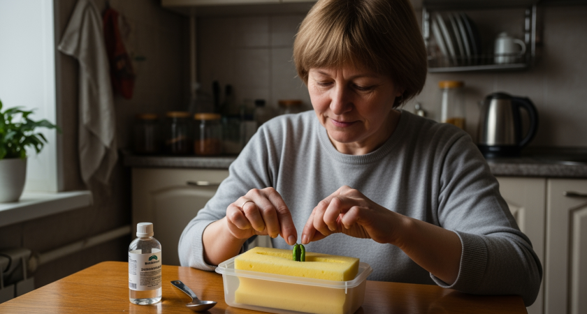 Проращиваю семена перца в обычной губке и добавляю секретную подкормку, от которой рассада прет как на дрожжах
