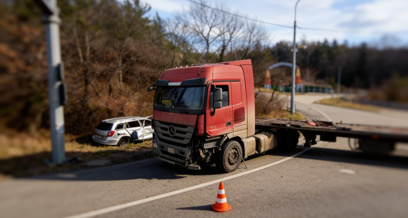 Mercedes с полуприцепом протаранил Opel под Ольгинкой: пострадал ребенок