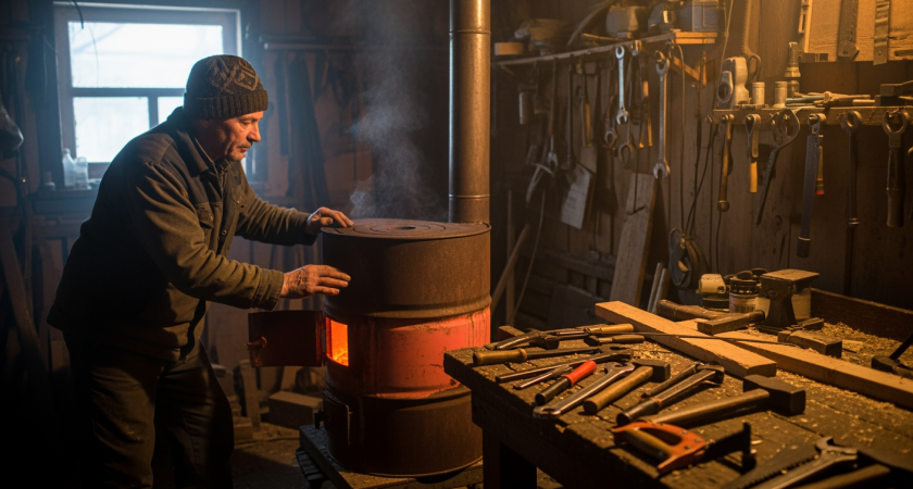 Самодельная печка с тройным эффектом: мощнее электрической и работает там, где другие сдаются