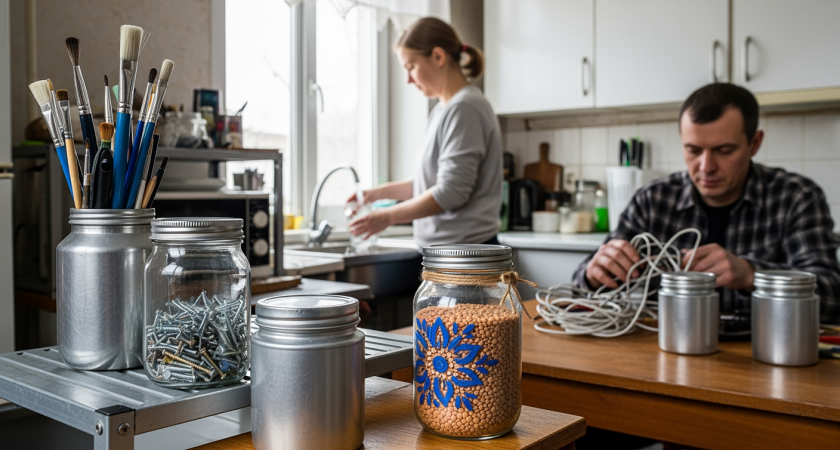 Старые кофейные банки превратились в мои незаменимые помощники на кухне и в мастерской