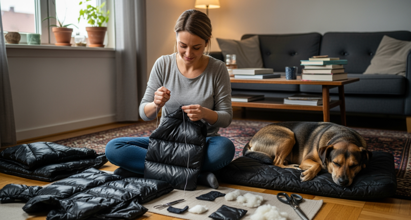 Старый пуховик превращается в 3 полезные вещи для дома — лайфхак от мастерицы, которая не выбрасывает ничего