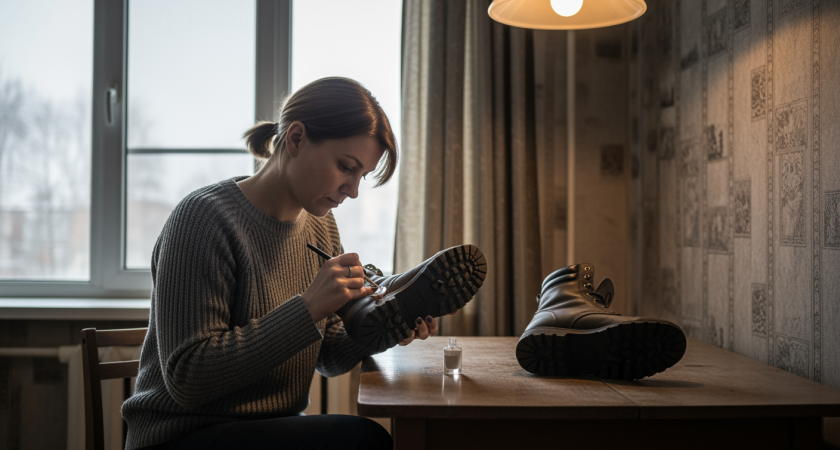 Простой трюк с обычной кисточкой превращает любую обувь в нескользящую даже на самом скользком льду