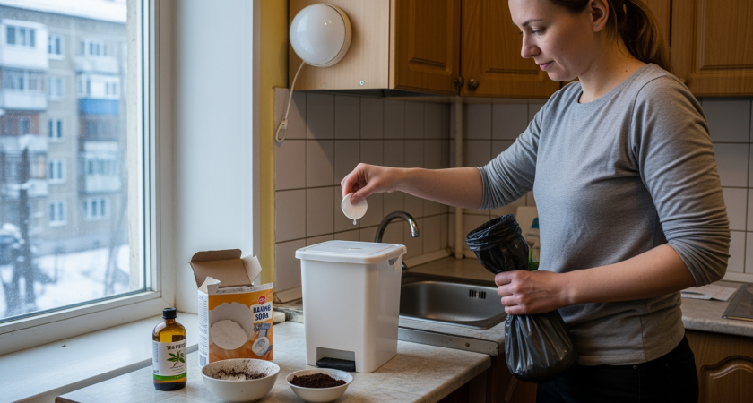 Забудьте о запахе из мусорки благодаря простому секрету домохозяек со стажем — всего один компонент решает проблему