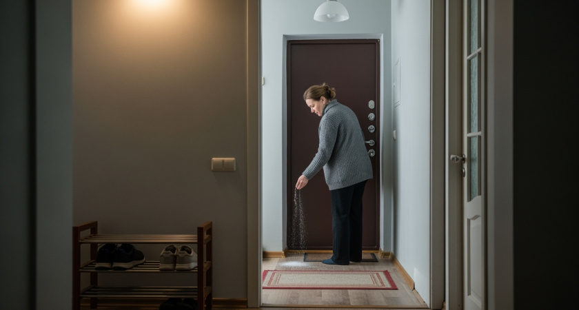 Соседи крутят пальцем у виска, а зря: почему опытные хозяйки сыплют соль у порога — старая традиция работает безотказно