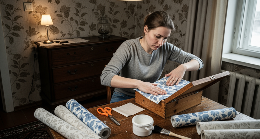 Не спешите выбрасывать обрезки обоев — соседка научила делать из них вещи, которые стоят бешеных денег в магазине