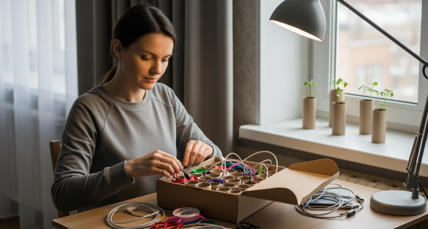 Обычные втулки от туалетной бумаги превращают хаос в доме в идеальный порядок за копейки