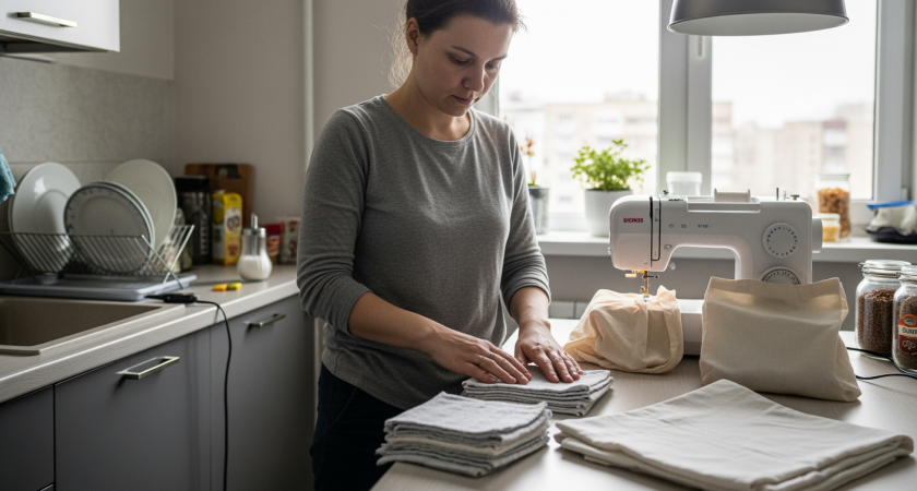 Старое постельное белье превращается в полезные вещи для дома — простые идеи для экономных хозяек