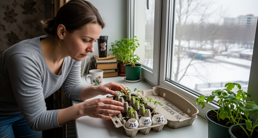 Простой яичный лоток заменит дорогие кассеты для рассады и поможет вырастить десятки сортов без путаницы