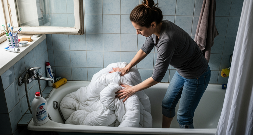 Забудьте про химчистку: простой способ освежить огромное одеяло прямо дома за копейки