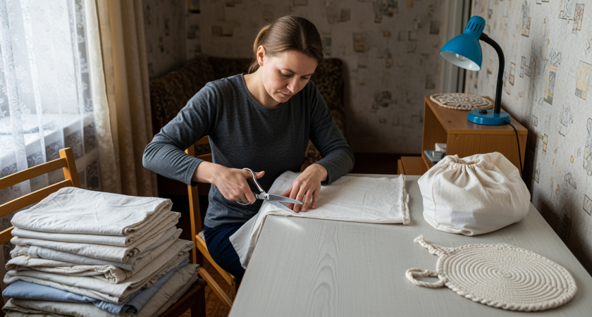 Вместо выбрасывания старого белья: как превратить изношенные ткани в полезные вещи для дома