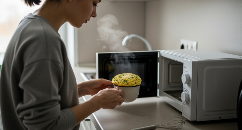 Забудьте про сковородку: показываю как за 2 минуты сделать пышный омлет прямо в обычной кружке