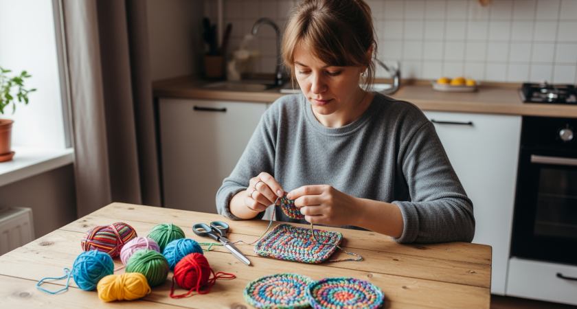 Женщина из моего двора делает из обрезков пряжи такие штуки, что соседи выстраиваются в очередь