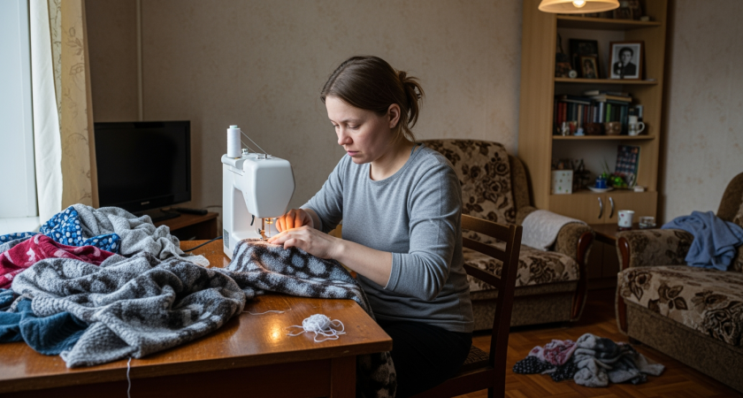 Не покупаю пледы в магазине уже 5 лет: шью из того, что все выбрасывают — муж в восторге