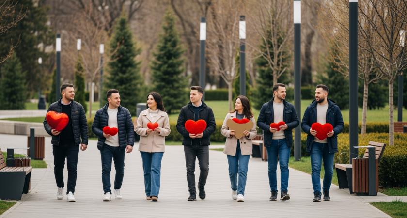 Краснодарцы вышли с сердцами и шариками признаться в любви меценату