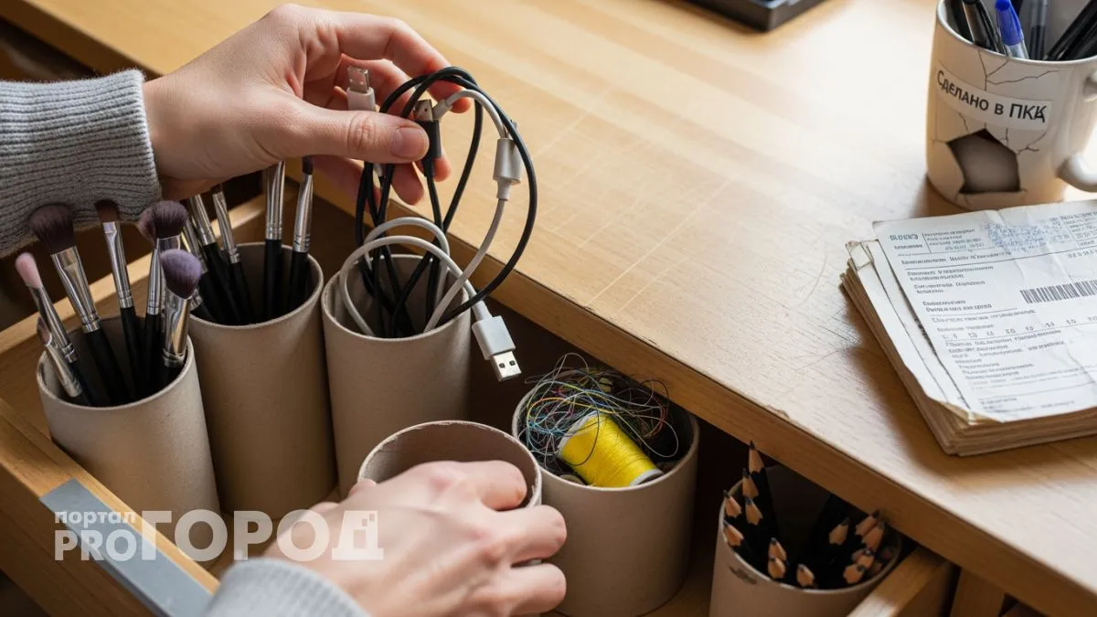 Картонный мусор из ванной превращается в бесплатную систему хранения и наводит порядок лучше магазинных органайзеров