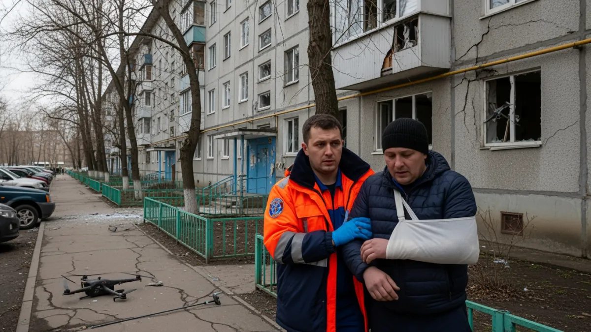 Обломки БПЛА упали по 16 адресам в Славянске-на-Кубани