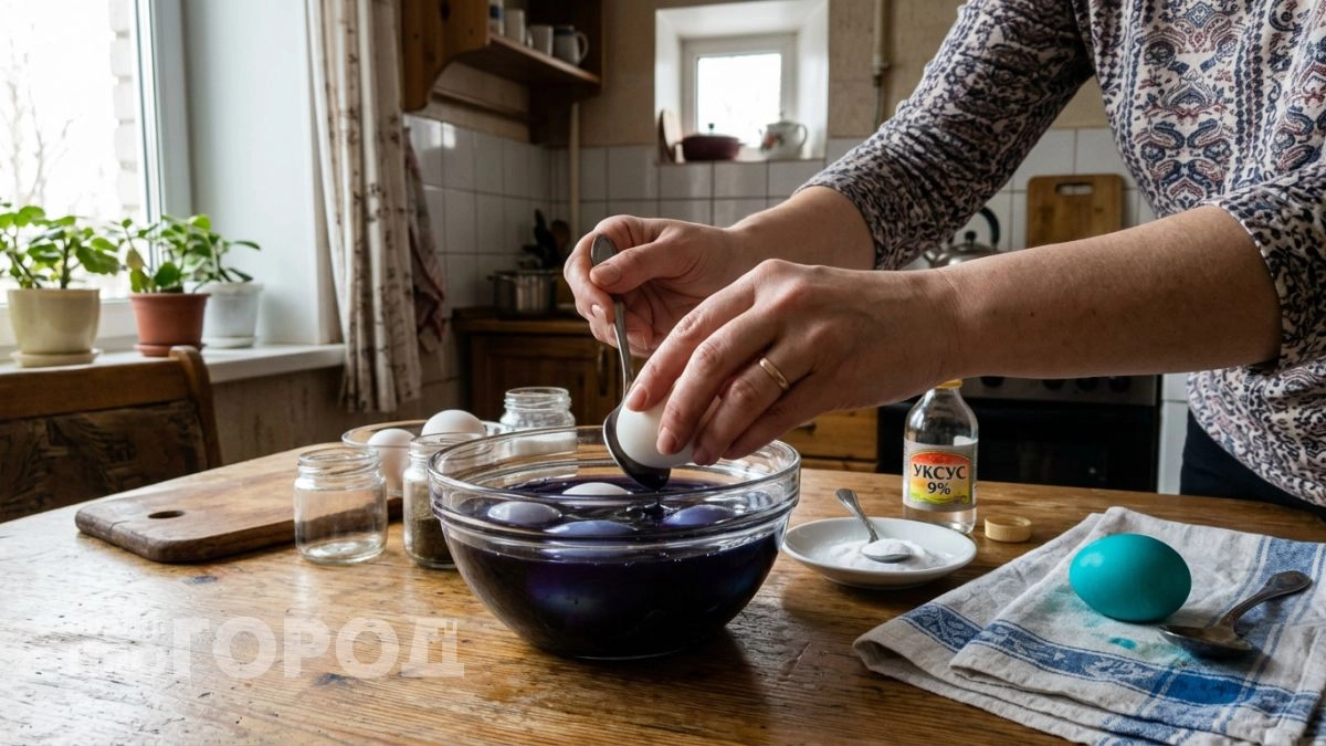 Больше не покупаю химию к Пасхе, ведь чайная заварка и марля за пару минут создают на яйцах роскошное звездное небо