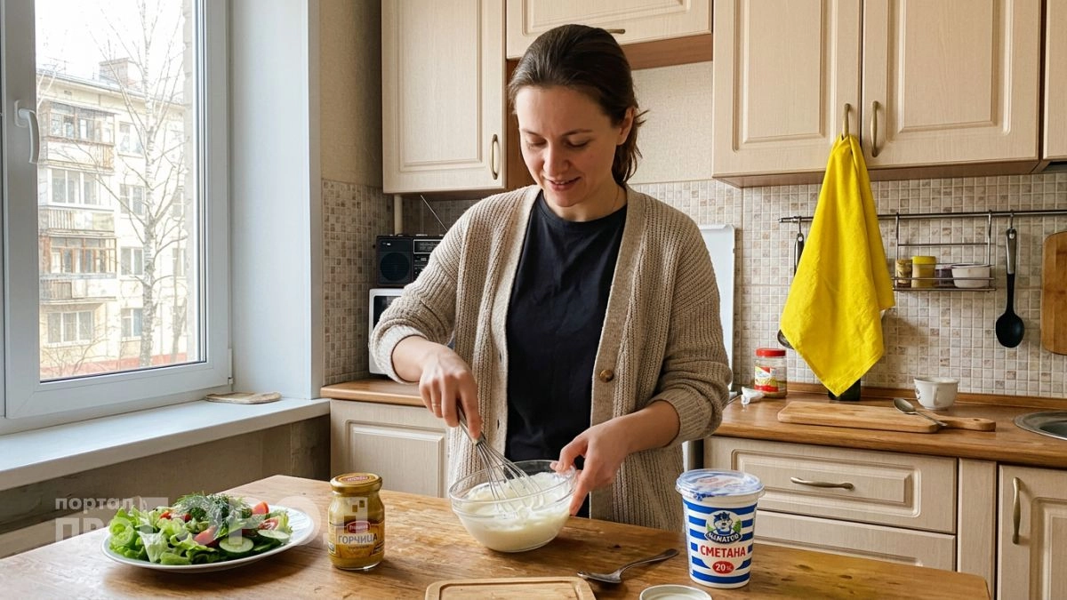 Полностью отказалась от покупного майонеза: смешиваю за минуту легкий домашний соус и салаты съедаются вдвое быстрее