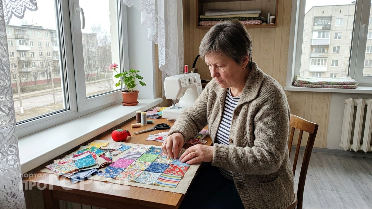 Нарезала ткань полосками и за вечер собрала лоскутное одеяло — без единой выкройки и лишней возни
