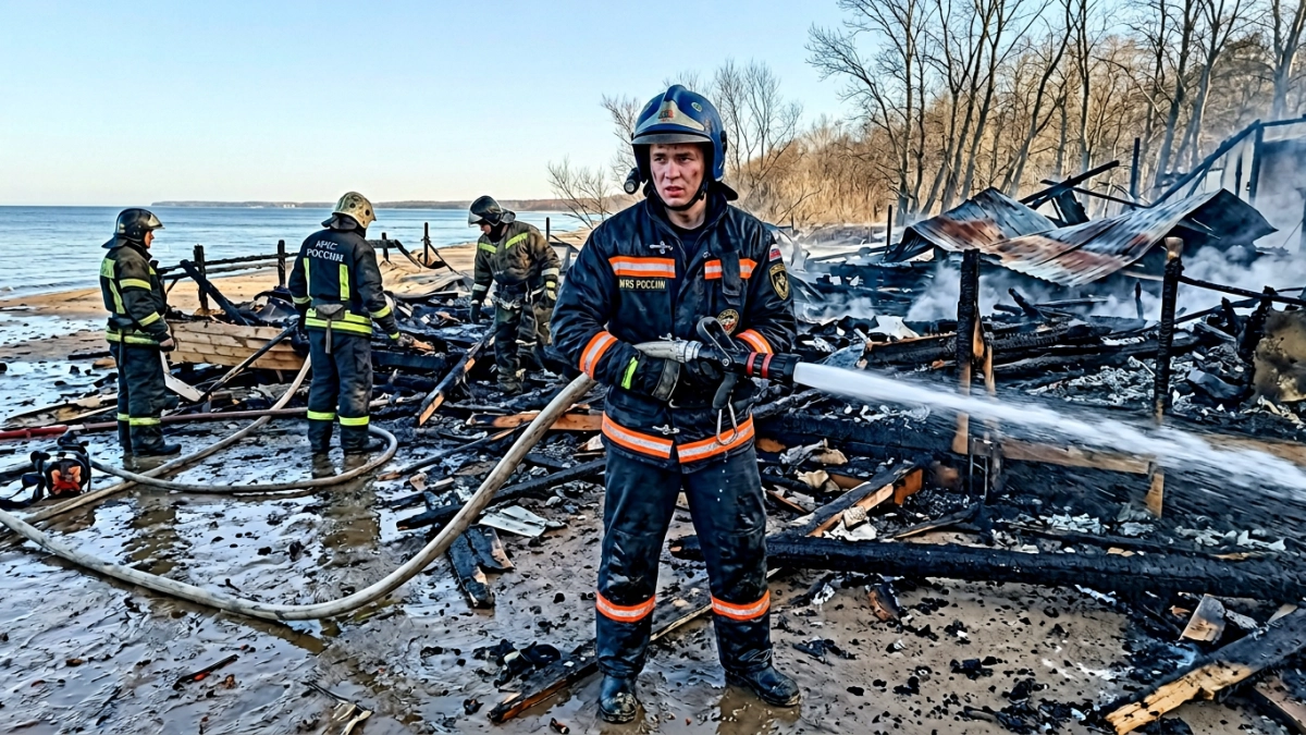 Пожар в кафе «Маринад» в Дагомысе локализован утром 27 марта