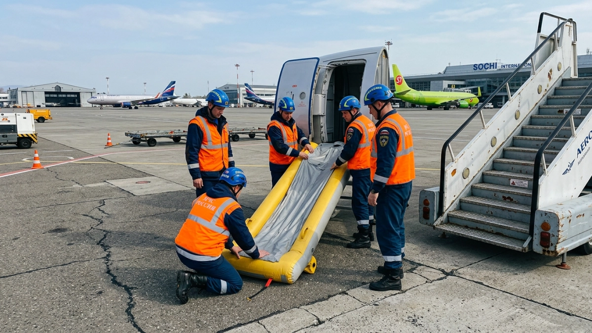 108 спасателей и Boeing 737: аэропорт Сочи отработал аварийную посадку