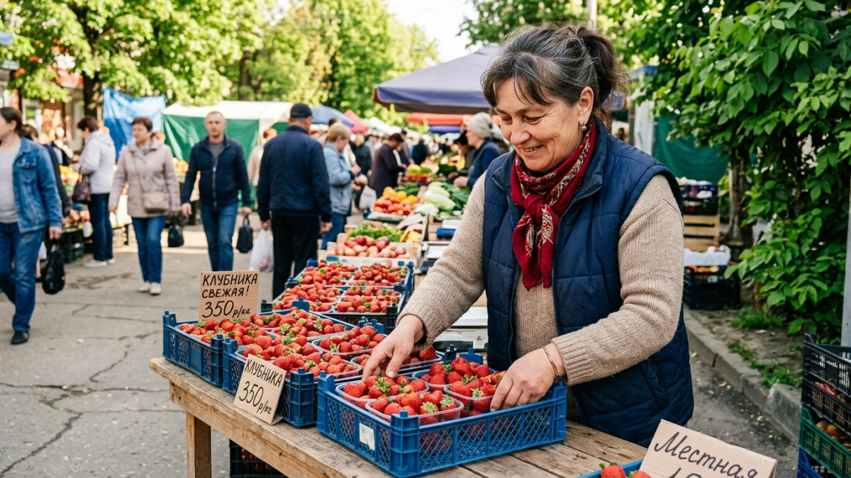 Греческая клубника появилась на Сенном рынке — местной придётся подождать до мая