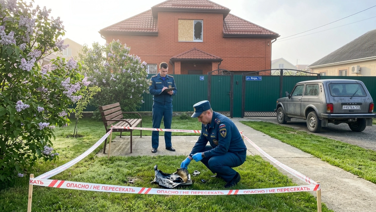 Обломки БПЛА упали на дома в Анапе: в одном из них вспыхнул пожар
