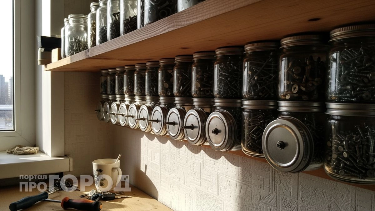 Каждую винтовую крышку от банки пускаю в дело — собираю удобные органайзеры и навожу порядок за копейки