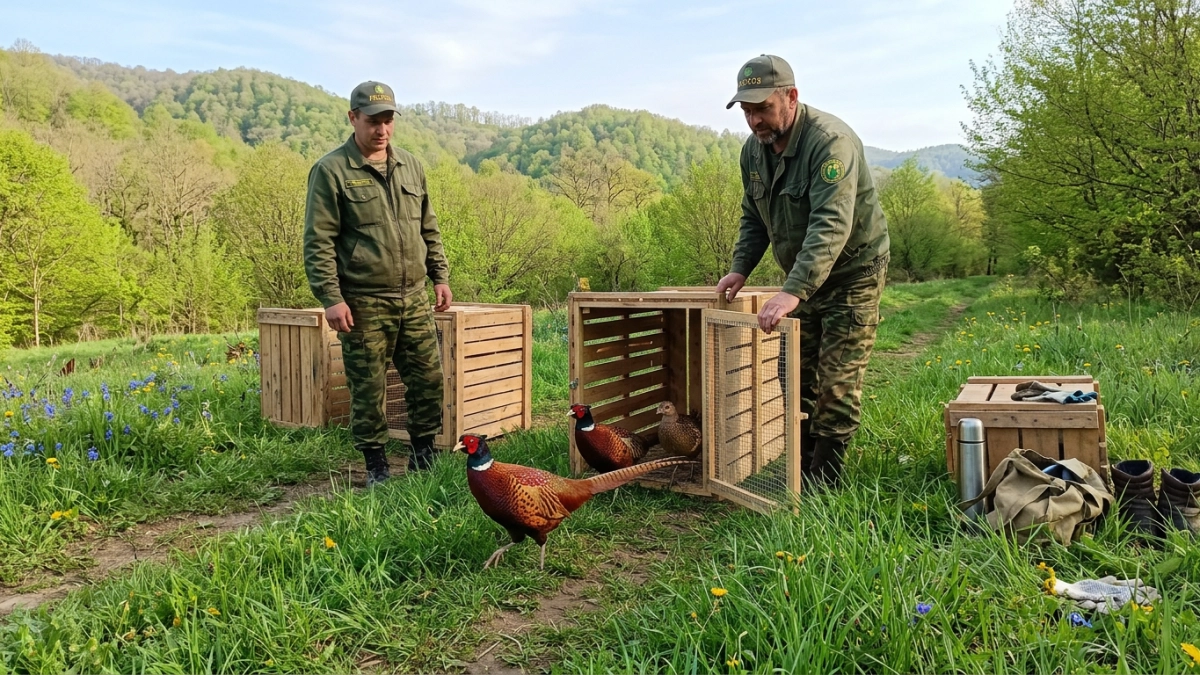 На Кубани выпустили 200 фазанов: 18 лет работы по спасению подвида