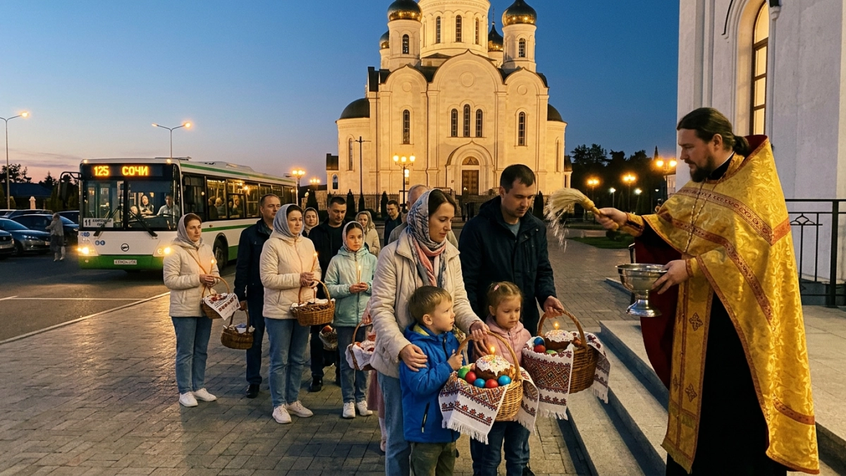 Пасха в Сочи: богослужения во всех храмах и освящение куличей 11 апреля
