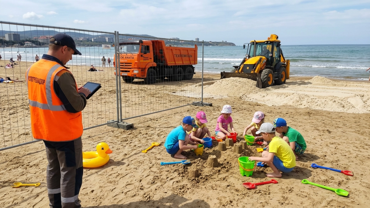 Пляж детского курорта в Витязево прошёл проверку Роспотребнадзора после мазутного ЧС