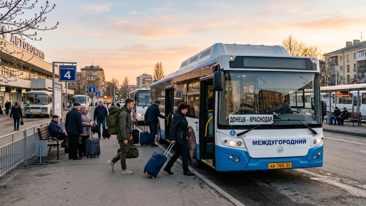 Новый автобусный рейс Донецк — Краснодар запустят со 2 мая